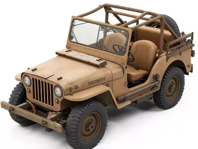 Wild West Sheriff Patrol Jeep 3d Low-poly 3D model
