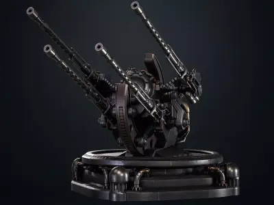 Guardian Cannon Low-poly 3D model