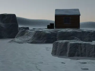 Winter Village 3D model shop