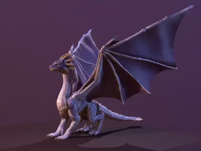 Stylized Purple Dragon 3D model