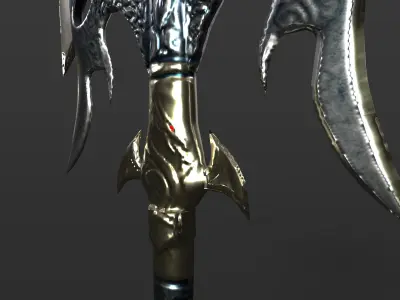 Ancient fighting axe Low-poly 3D model