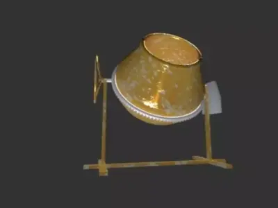 concrete mixer machine old  Low-poly 3D model