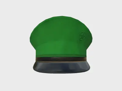 Police Cap 03 Green - Military Character Design Fashion Low-poly 3D model