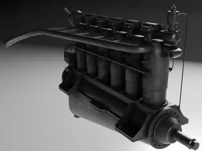 Mercedes DIII Low-poly 3D model