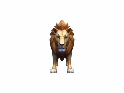 The Golden Lion Is A Majestic Symbol Of Power 3d Render 3D model buy