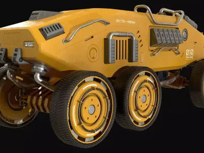 Mars Rover-1-Yellow 3D model