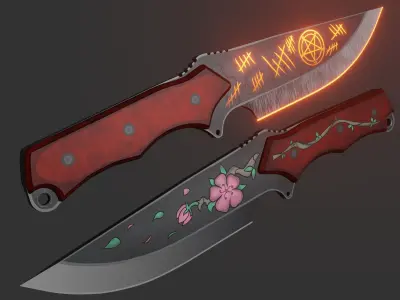 Stylized Knife Low-poly 3D model