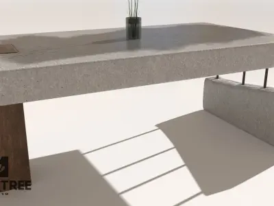 Concrete Table  Low-poly 3D model