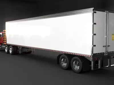Hydrogen Generic Semi Truck and Dry Van 3D model