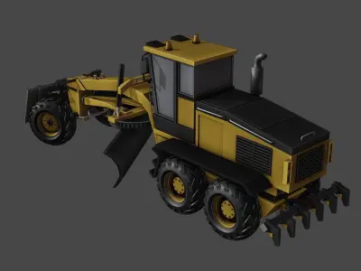 Road Grader lowpoly 3D model