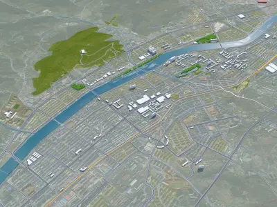 Baishan Jilin China 15km Free low-poly 3D model
