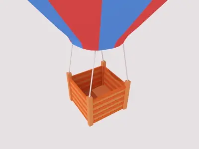 Airship or balloon Low-poly 3D model