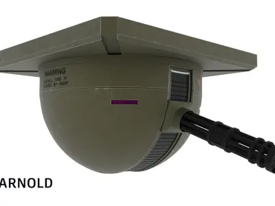 Ceiling Turret  Low-poly 3D model