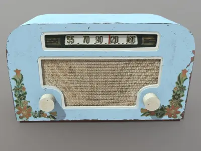 Radio retro Low-poly 3D model