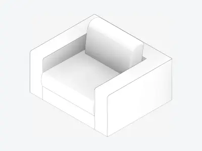 Seat - Sofa - Simplicity - Comfort - Single Low-poly 3D model