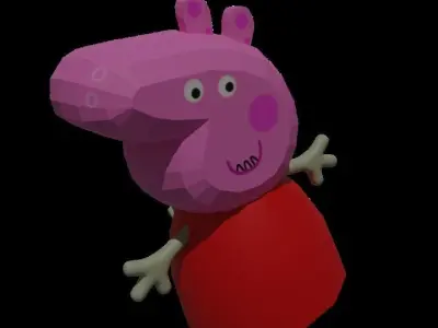 Cartoon character for game Low-poly 3D model