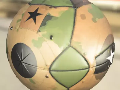 Military Style Camouflage Beach Ball Low-poly 3D model