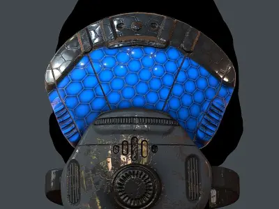 Gas mask helmet 3d model scifi Low-poly  Low-poly 3D model 69