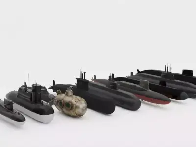 Submarine Pack Of 10 3D model