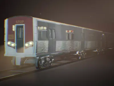 Modular Train 33 Assets Low-poly 3D model