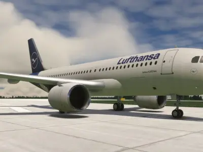 Airbus A320 Neo Lufthansa Low-poly 3D model