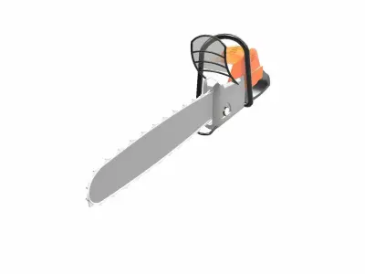 Chainsaw Low-poly 3D model 2