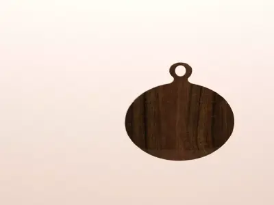 Round Wooden Cutting Board Free 3D model
