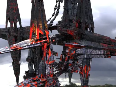 Alien Lava Spikes 2  Low-poly 3D model