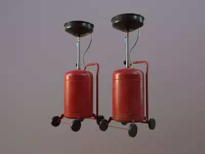 2 Version Waste Oil Drain Tank Gallon Extractor game ready Low-poly 3D model