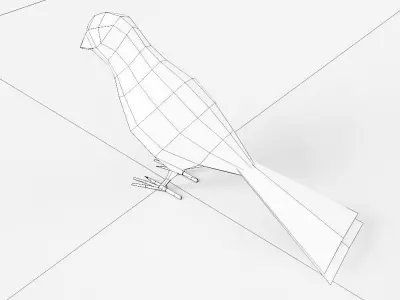 Bird low poly 3d model origami Low-poly 3D model