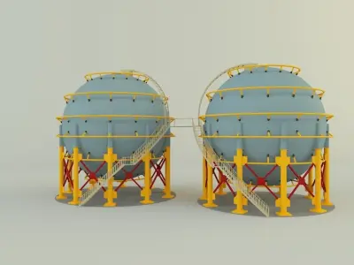 round gas tank 3D model