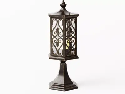Classic European Exterior Lighting And Wall Lantern Set Low-poly 3D model