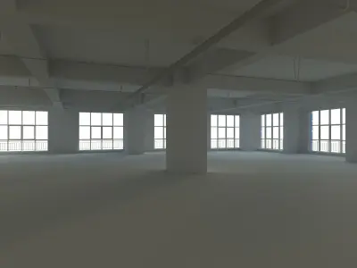 Office space Low-poly 3D model