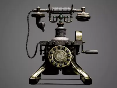 Ornate Vintage Telephone - Photoreal High Poly 3D Model 3D model