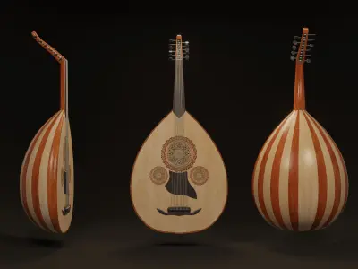 Turkish Oud Low-poly 3D model