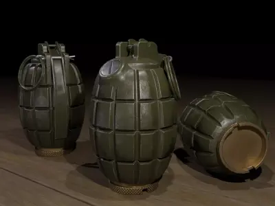 Mills bomb low-poly 3d Model Low-poly 3D model