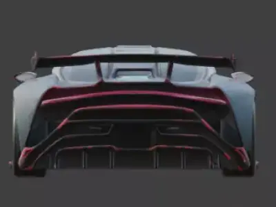 Sci-Fi Cyberpunk Hypercar Concept 3D Model Low-poly 3D model