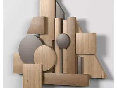 Wall shapes Decoration - Wood - 80x60 - Collection - Part 9 3D model