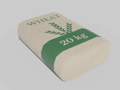 Cement Seeds Bags Low-poly 3D model