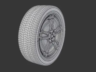 Concept Sports Car Tire Free 3D model