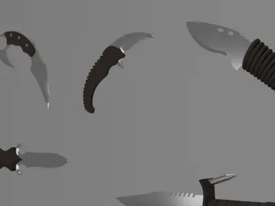 Pack of unique 3D Knives 3D model