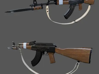 Kalashnikov assault rifle AK-74 3D model