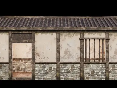 Medieval Houses Pack 71-72-73-74-75 - 4K Textures Game Ready Low-poly 3D model