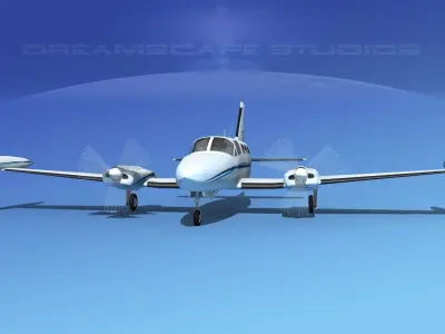 Cessna 414 Chancellor V05 3D model