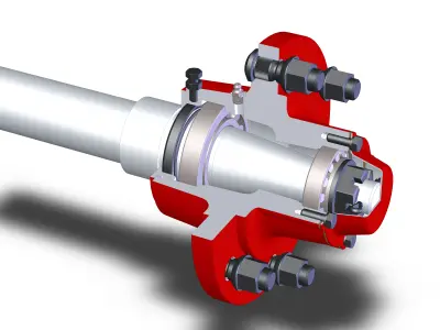 Axle shaft  hub wheel 900x153 Free 3D model