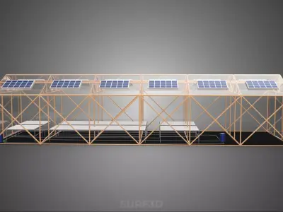 SOLAR PANEL HYDROPONIC AEROPONIC GREENHOUSE GLASSHOUSE FARM 3D model