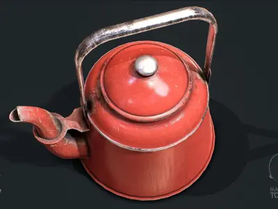 Old Teapot Low-poly 3D model