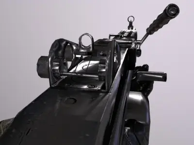  fps machine gun animations Low-poly 3D model
