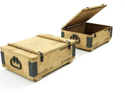 Military Box Low-poly 3D model purchase