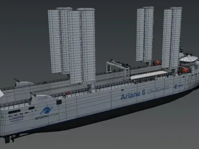 Wind poweredRo-Ro vessel 3D model Low-poly 3D model